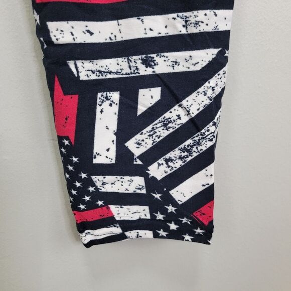 American Firefighter Flag Polyester‎ Spandex Ankle Leggings Size S - Picture 5 of 7